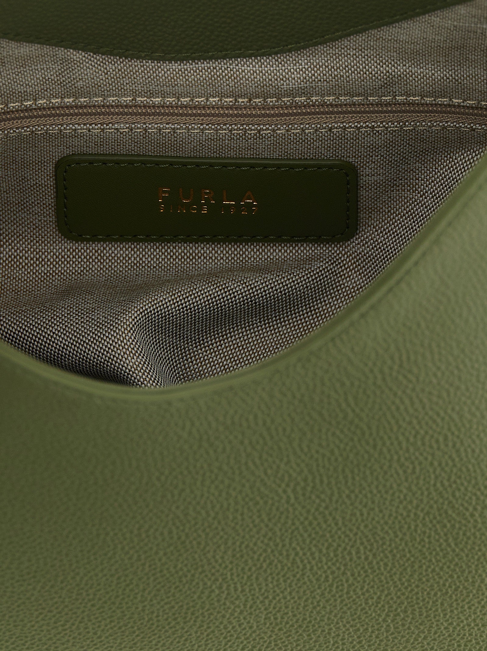 Furla Goccia Small Shoulder Bag Green Calfskin Leather (bos Taurus)