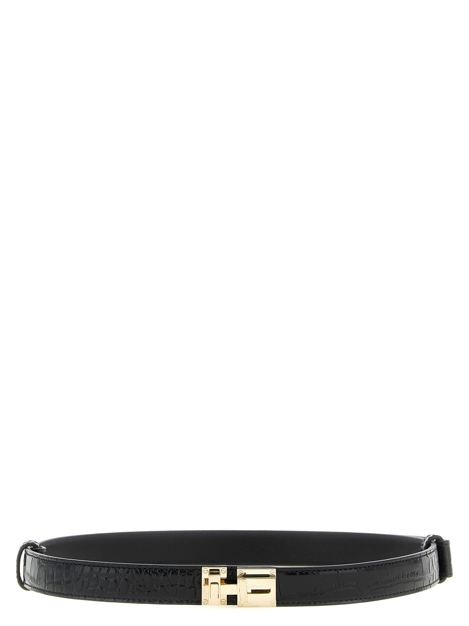 Belt closure T Black Calfskin Leather (bos Taurus)