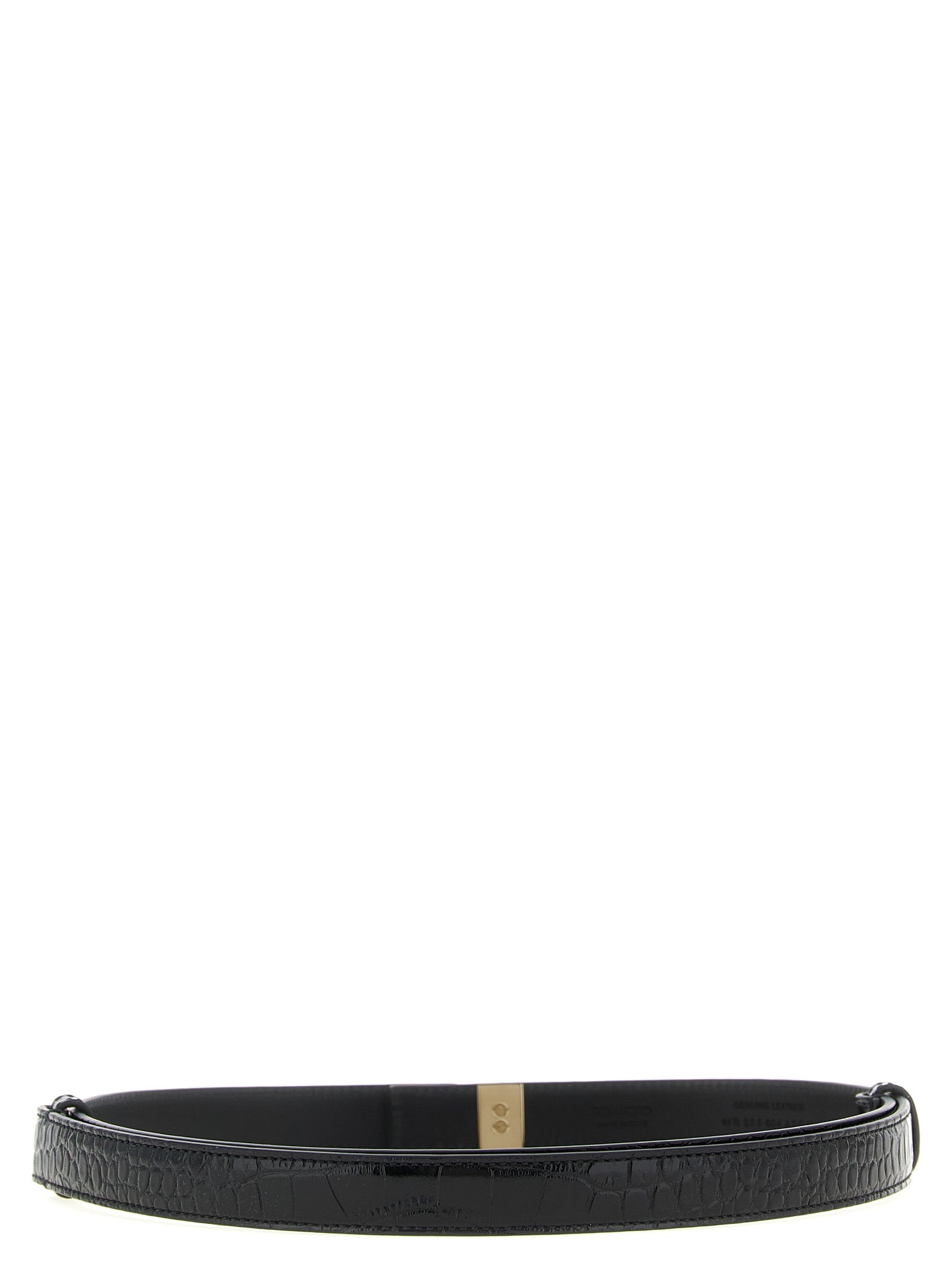 Belt closure T Black Calfskin Leather (bos Taurus)