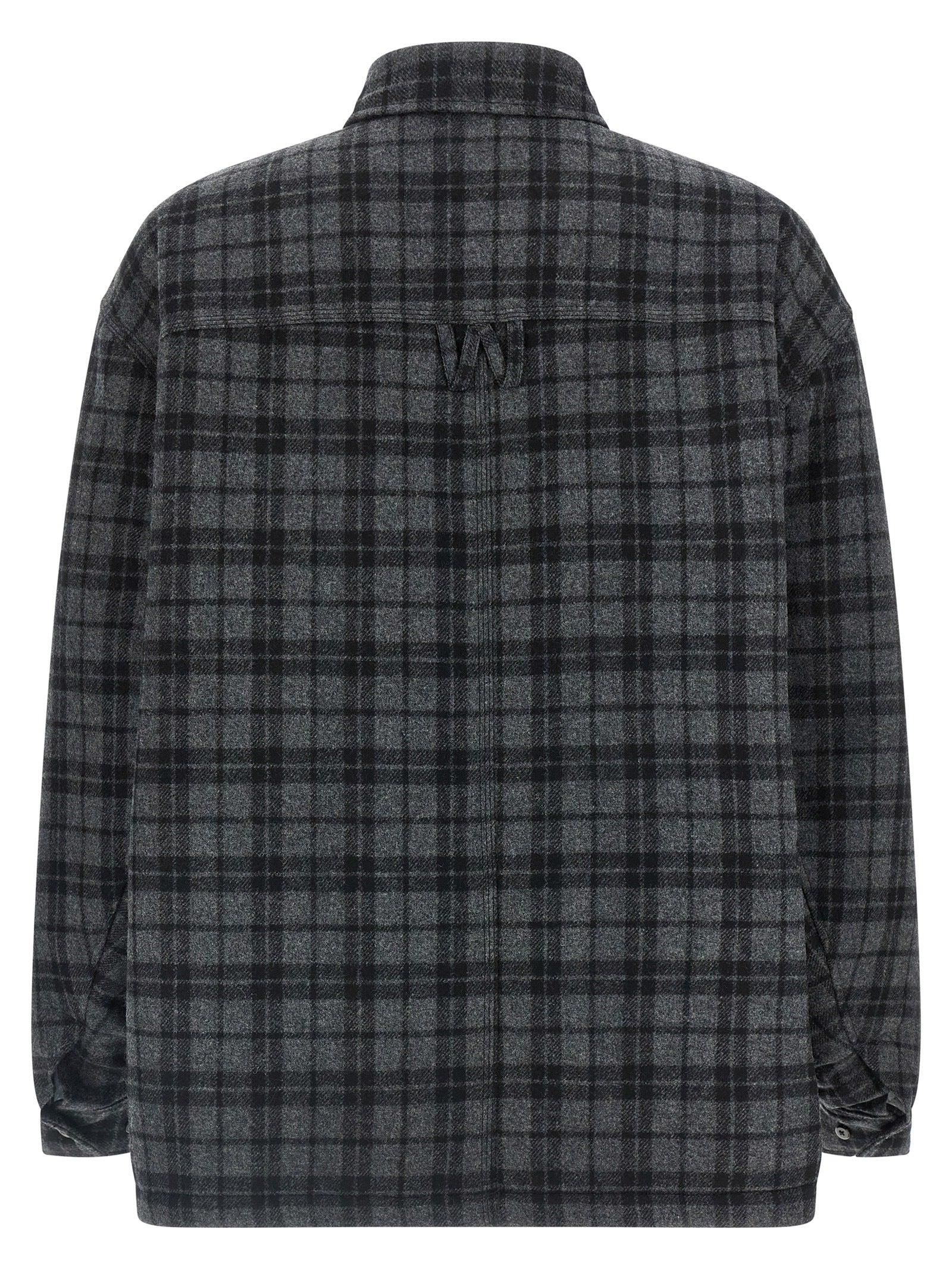Padded overshirt Gray Wool Nylon Of Down Jacket, Parka, Casual Jackets