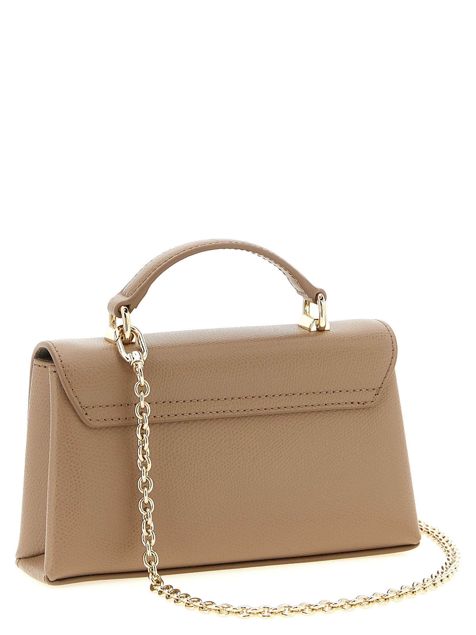 Furla 1927 mini crossbody bag Beige Calfskin Leather (bos Taurus)