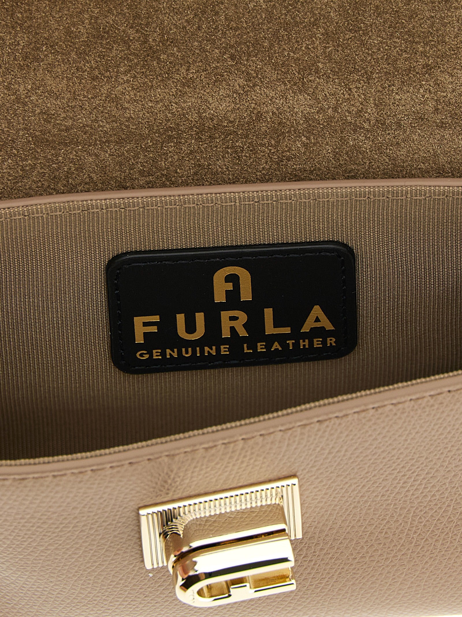 Furla 1927 mini crossbody bag Beige Calfskin Leather (bos Taurus)