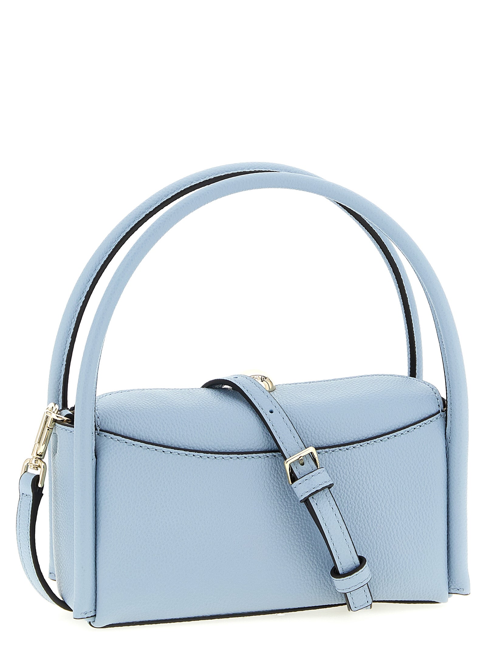 Nicole mini handbag Light Blue Calfskin Leather (bos Taurus) Hand Bags