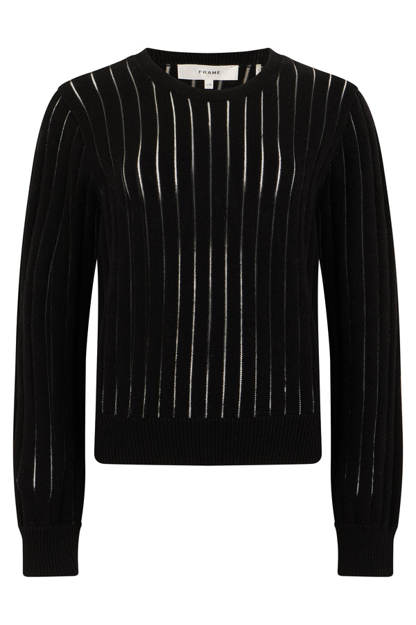 Sweater Ribbed Black Cotton