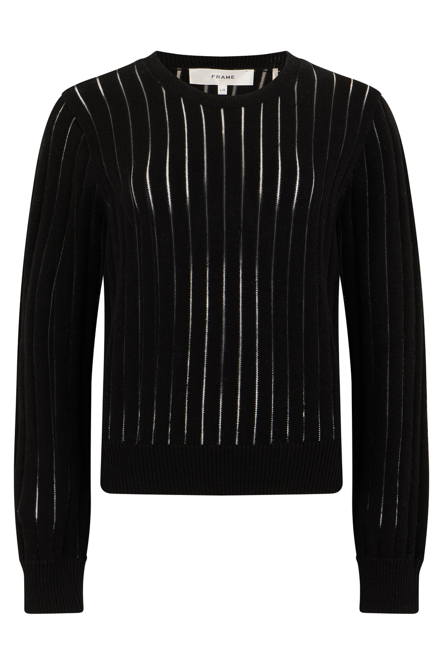Sweater Ribbed Black Cotton