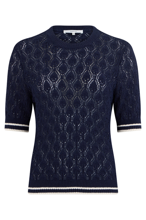 Crochet Sweater Blue Cotton