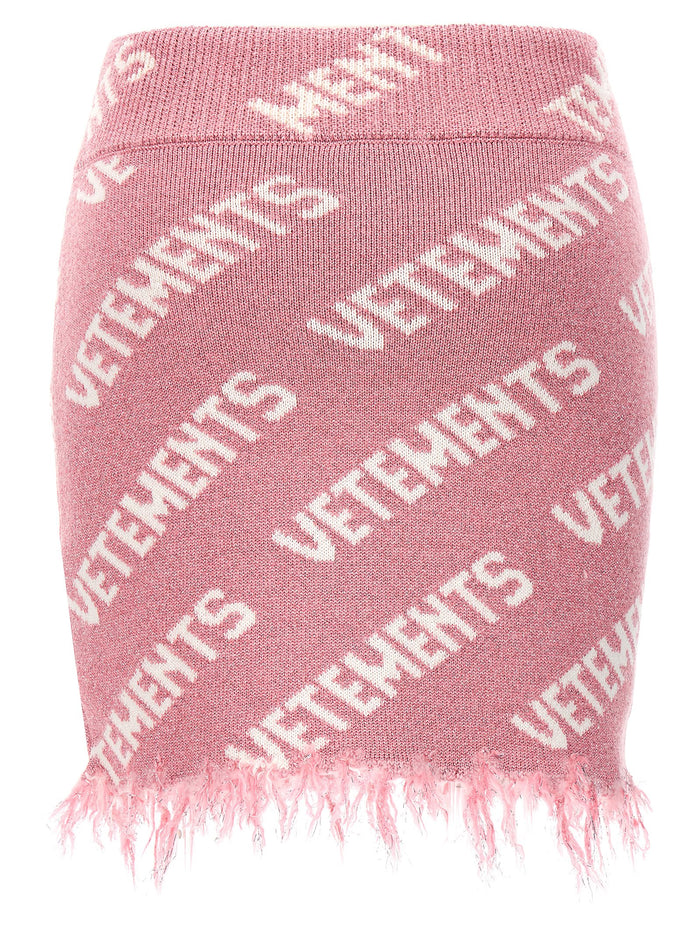 Iconic Lurex Monogram skirt Pink