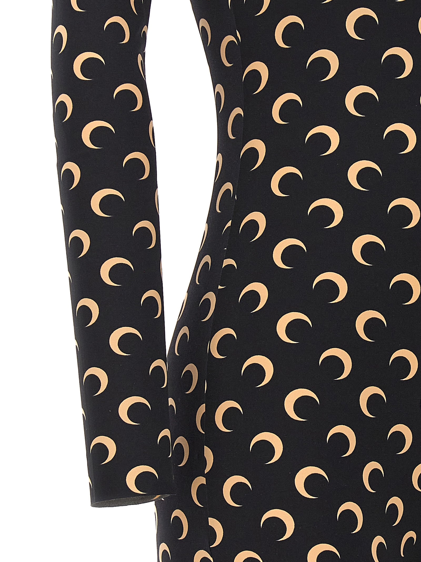 Moon Printed Catsuit Black Polyamide Jumpsuits