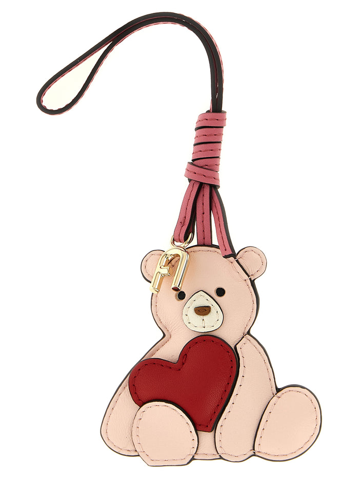 Furla Allegra keyring Pink Calfskin Leather Zamak