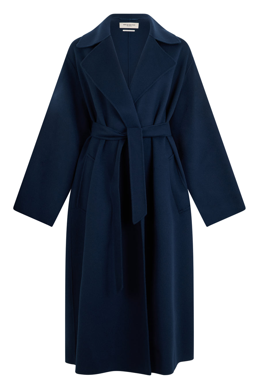 Long Coat Virgin Wool Dark Blue