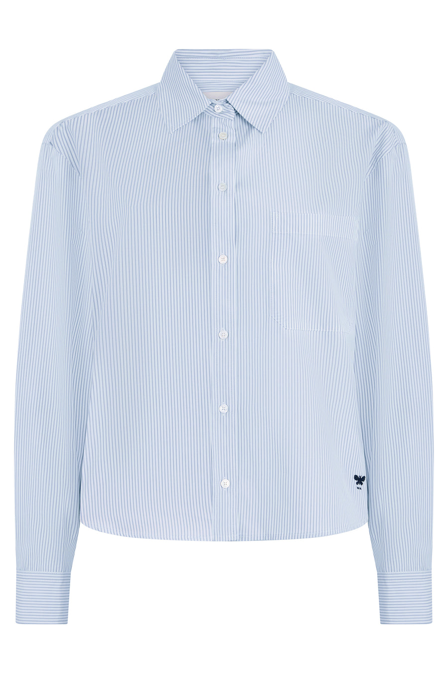 Long-Sleeve Cotton Poplin Shirt Blue