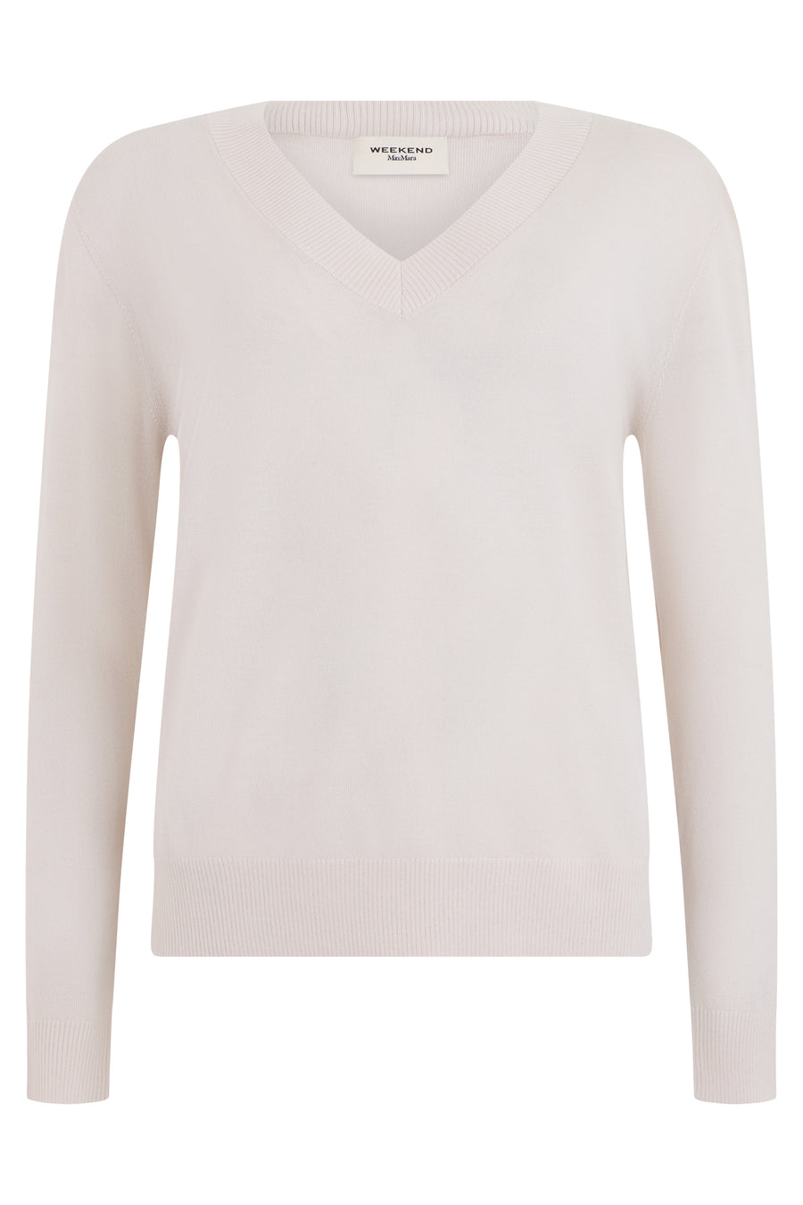 V-Neck Wool And Silk Sweater Cream