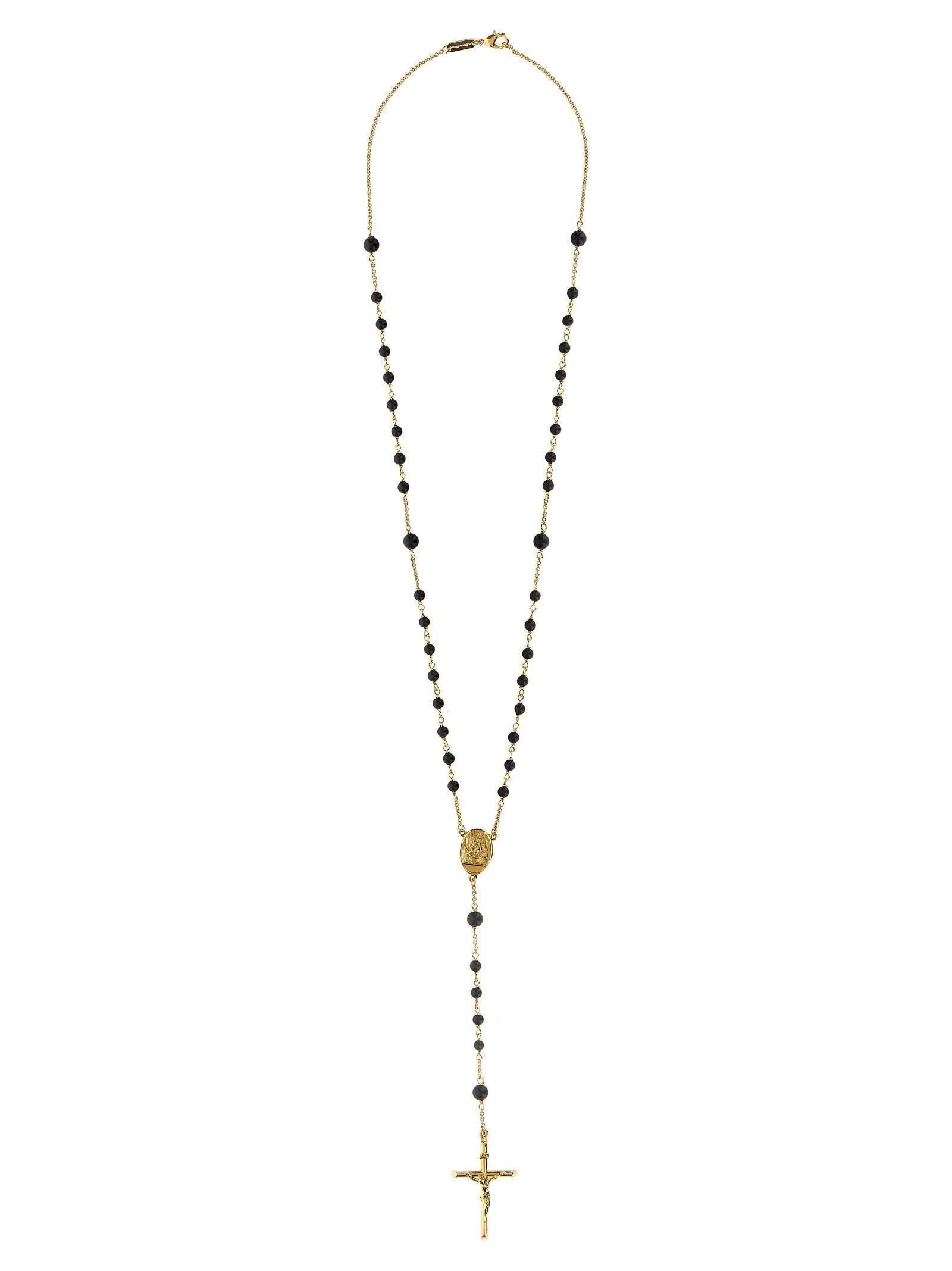 Rosary Necklace Gold Brass Natural Stone Jewelry