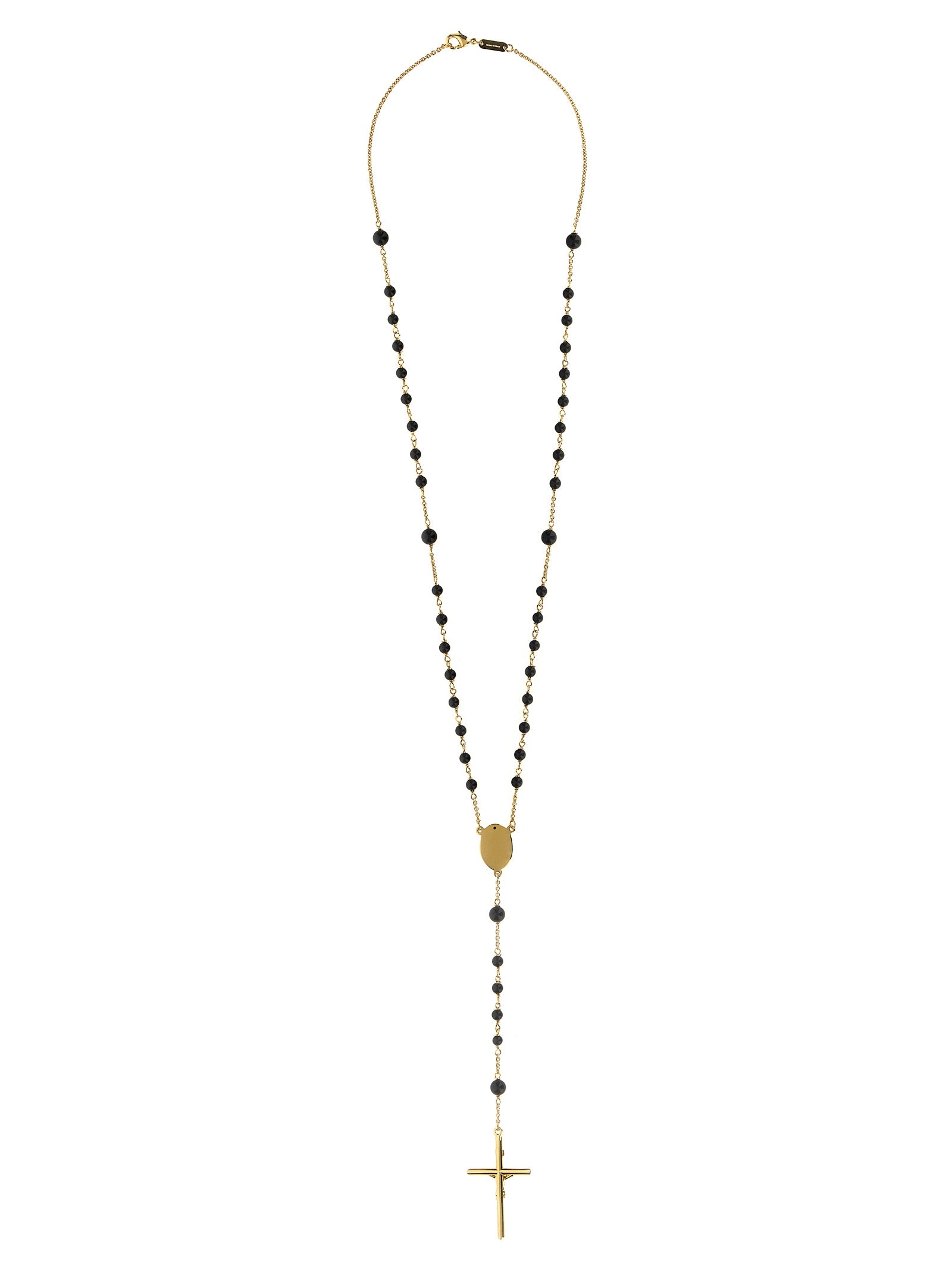 Rosary Necklace Gold Brass Natural Stone Jewelry