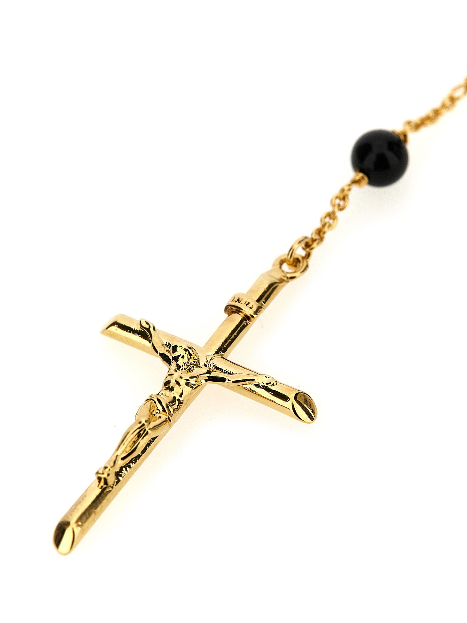 Rosary Necklace Gold Brass Natural Stone Jewelry
