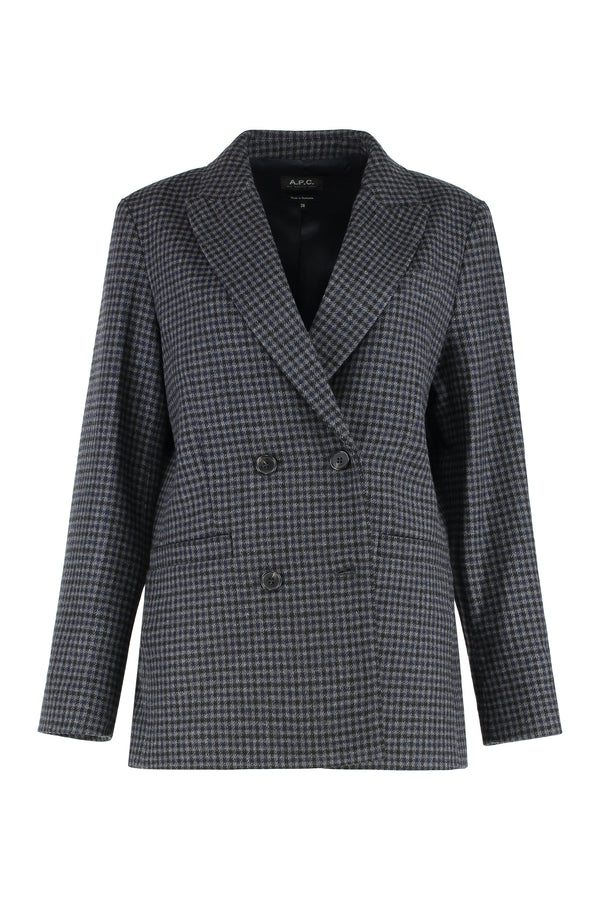 Double Breasted Blazer Blue Wool Blazers