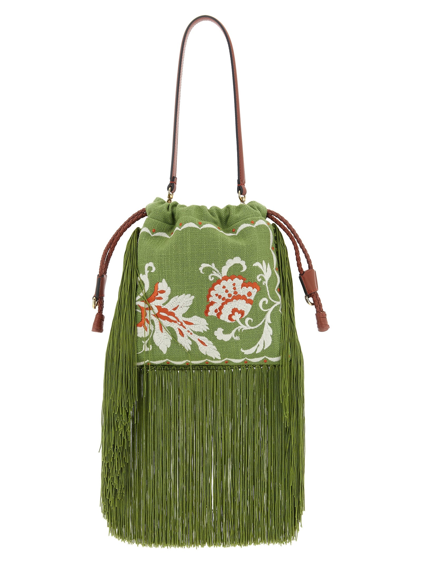 Kalispera small handbag Green Linen Viscose Hand Bags