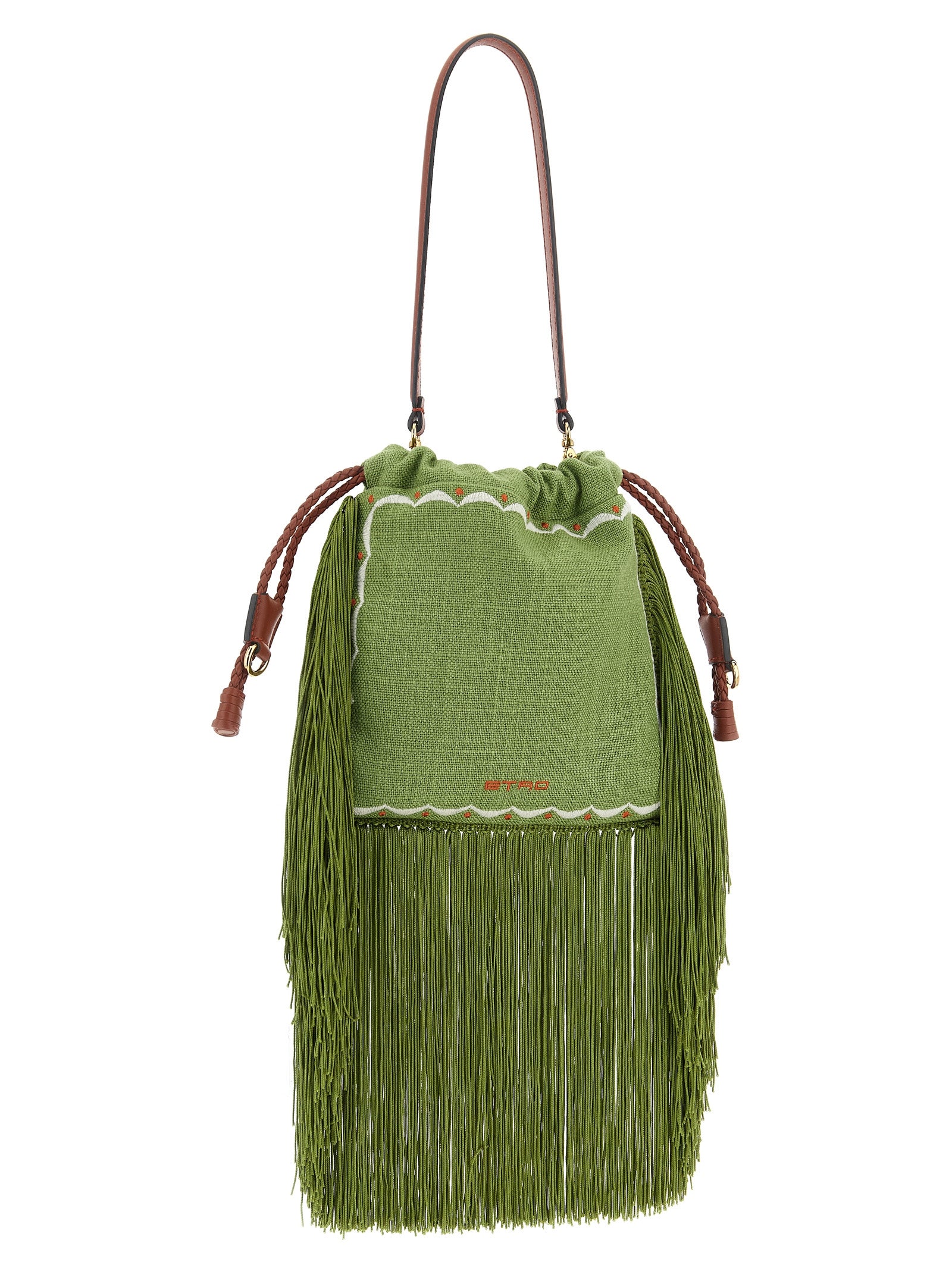 Kalispera small handbag Green Linen Viscose Hand Bags