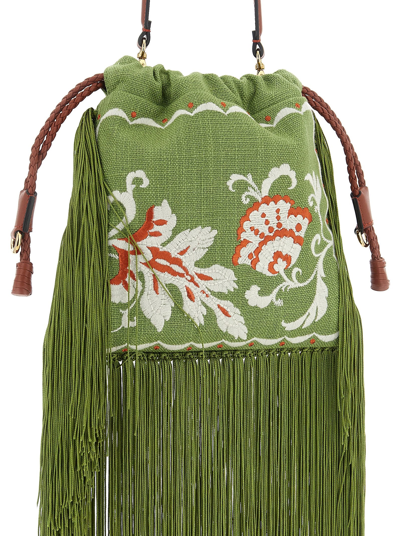 Kalispera small handbag Green Linen Viscose Hand Bags