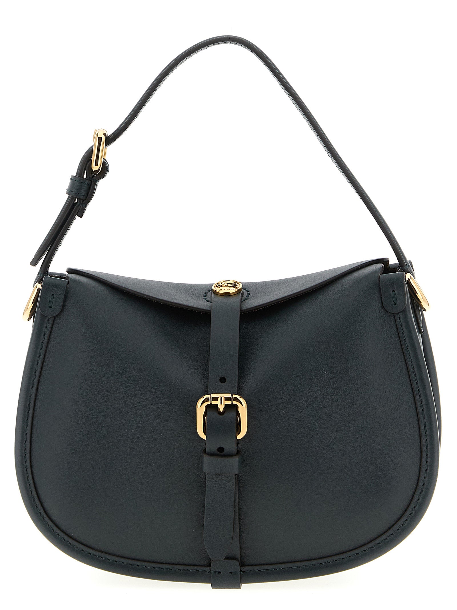 Pony small crossbody bag Green Calfskin Leather (bos Taurus)