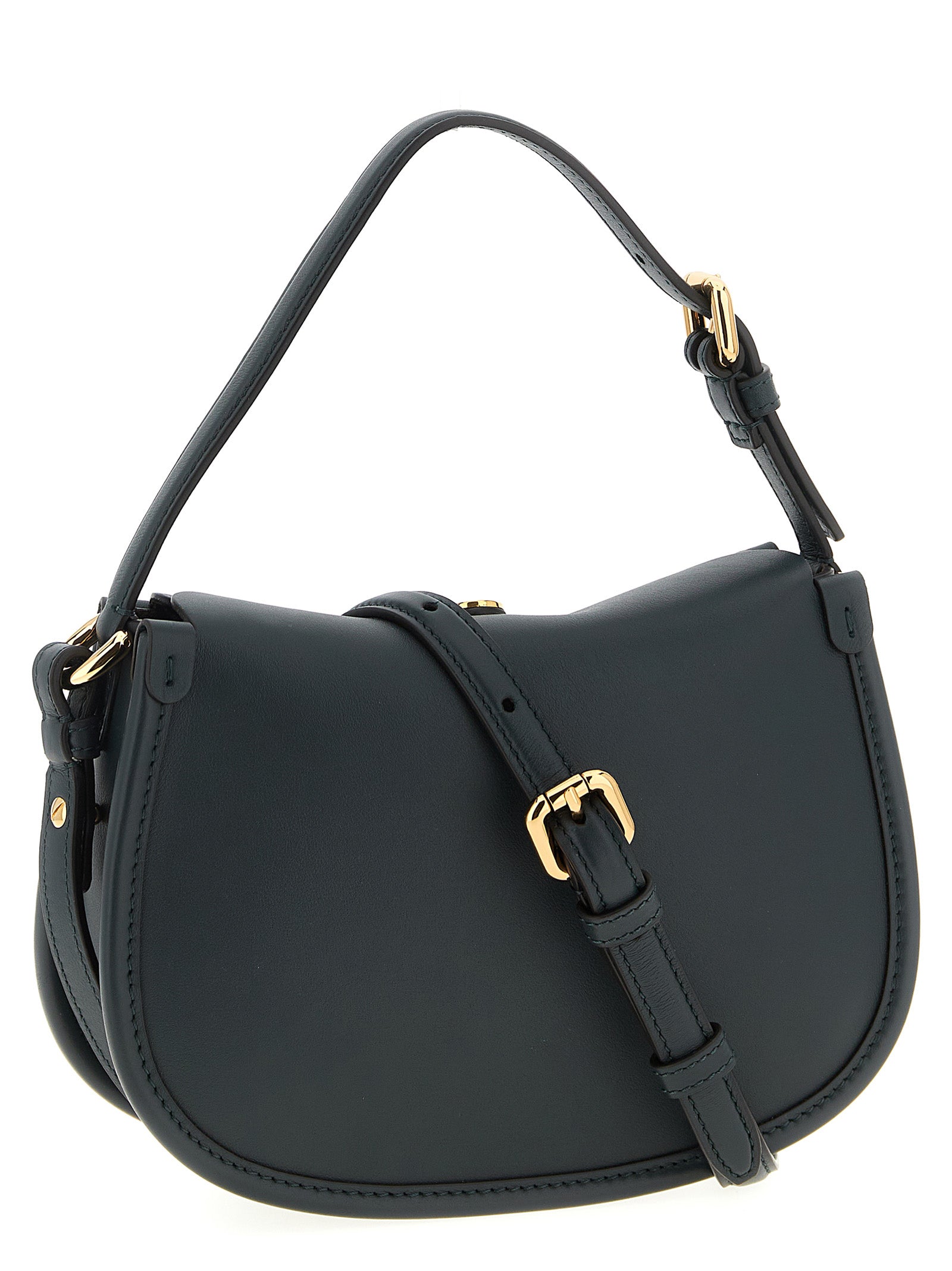 Pony small crossbody bag Green Calfskin Leather (bos Taurus)
