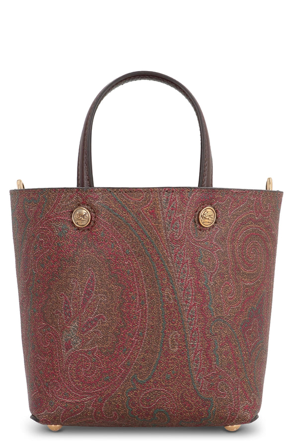Mini Tote Bag Essential Brown Jacquard Cotton