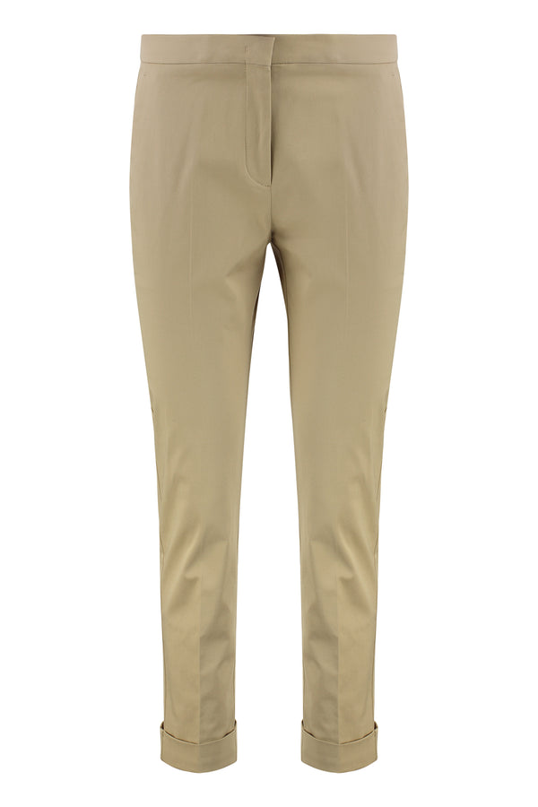 Beige Cropped Trousers Cotton