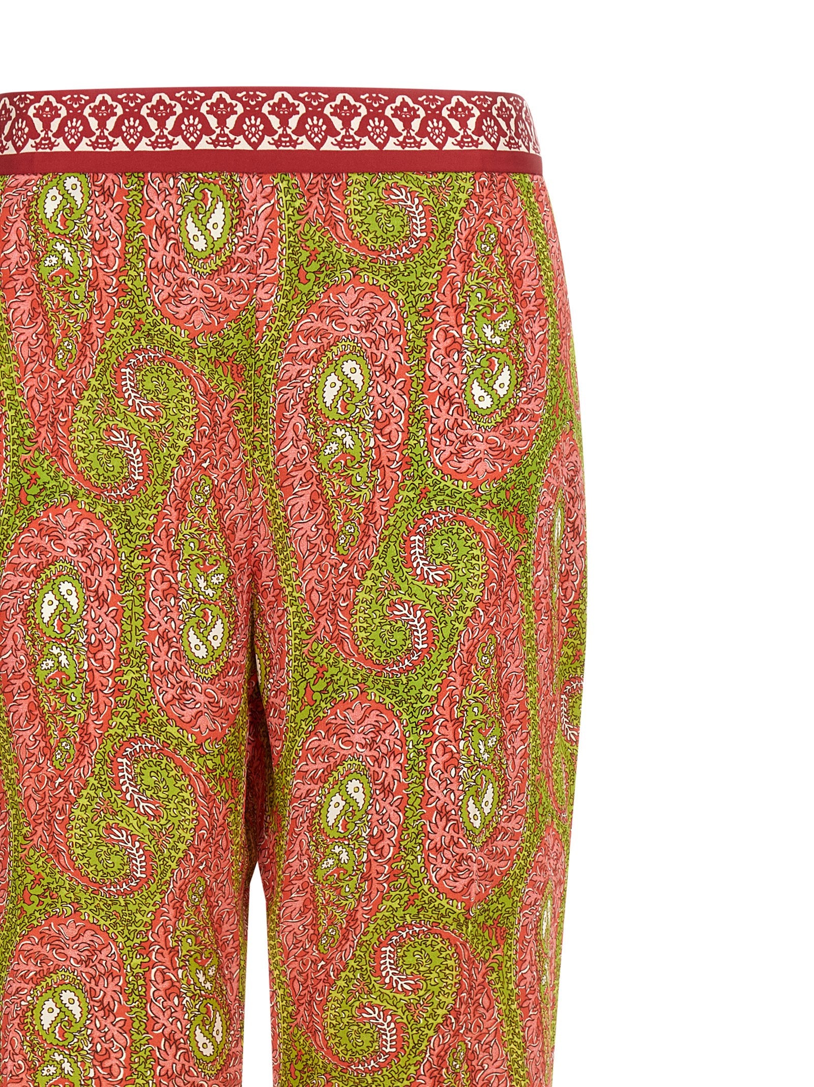 Paisley foliage pants Multicolor Polyester