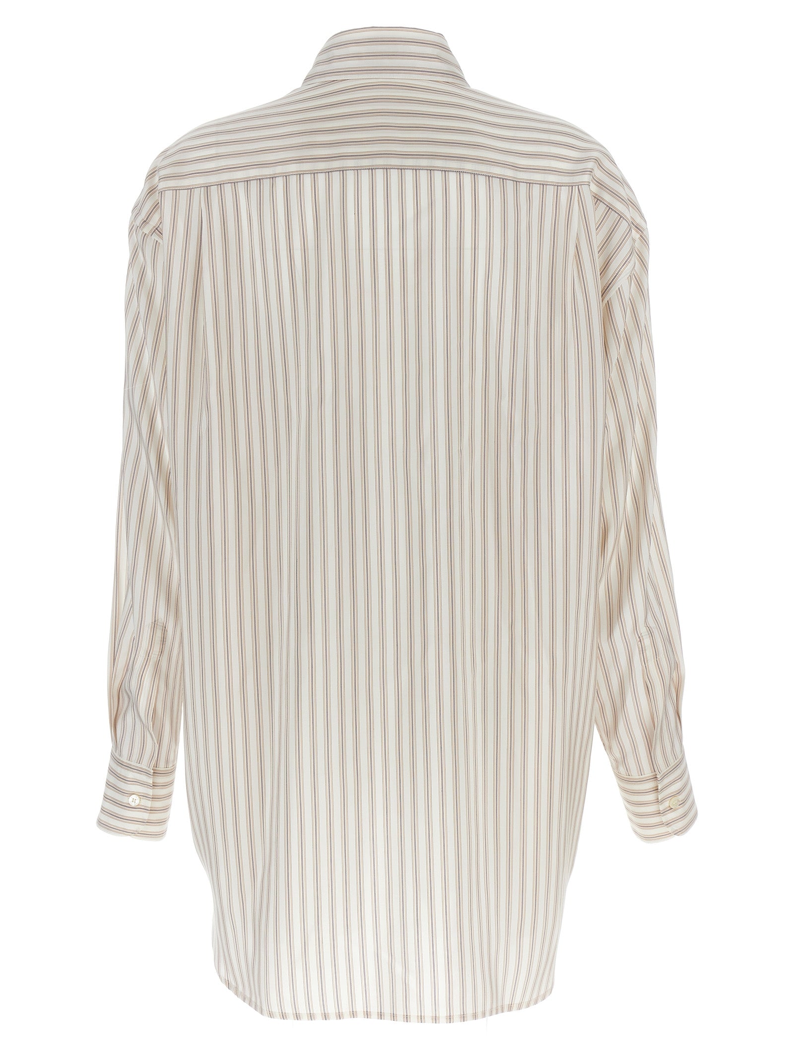 Logo embroidery striped shirt Multicolor Silk Shirt, Blouse