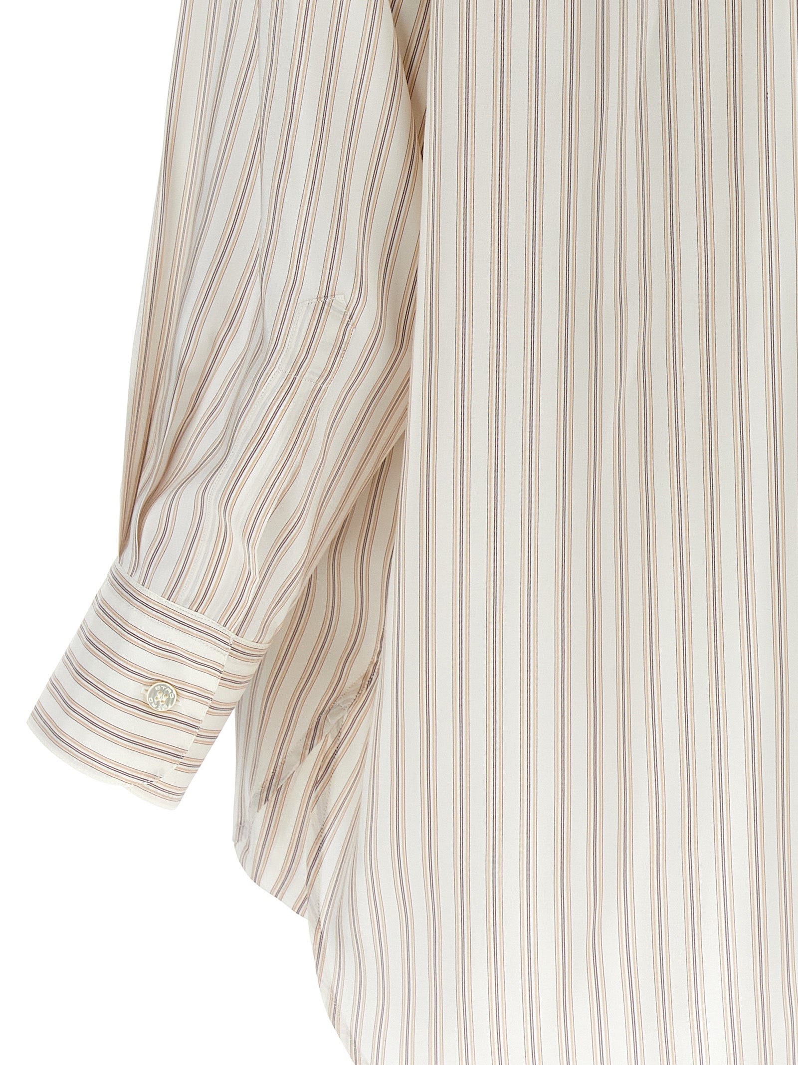 Logo embroidery striped shirt Multicolor Silk Shirt, Blouse
