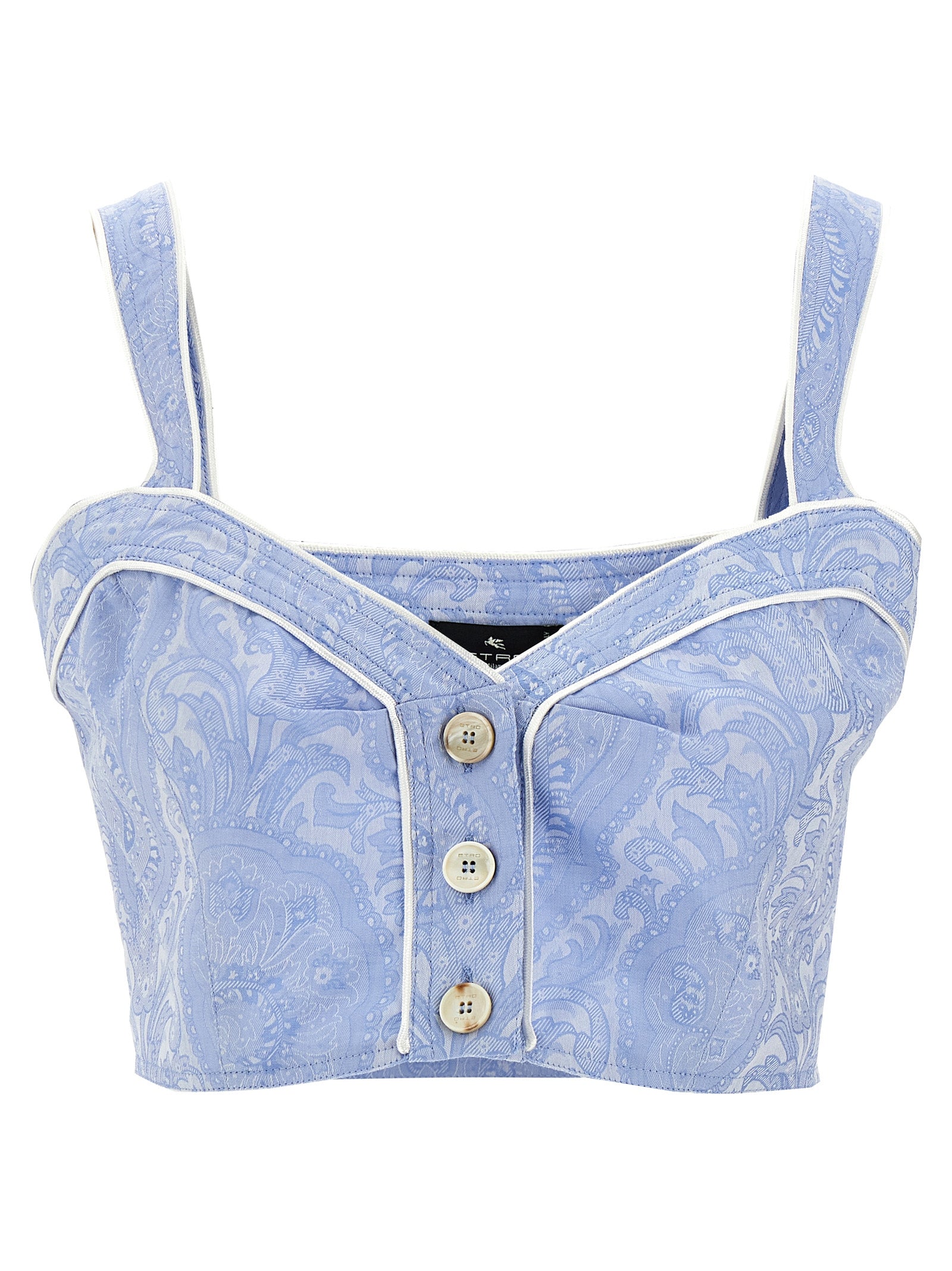Top Paisley Light Blue Cotton Tops