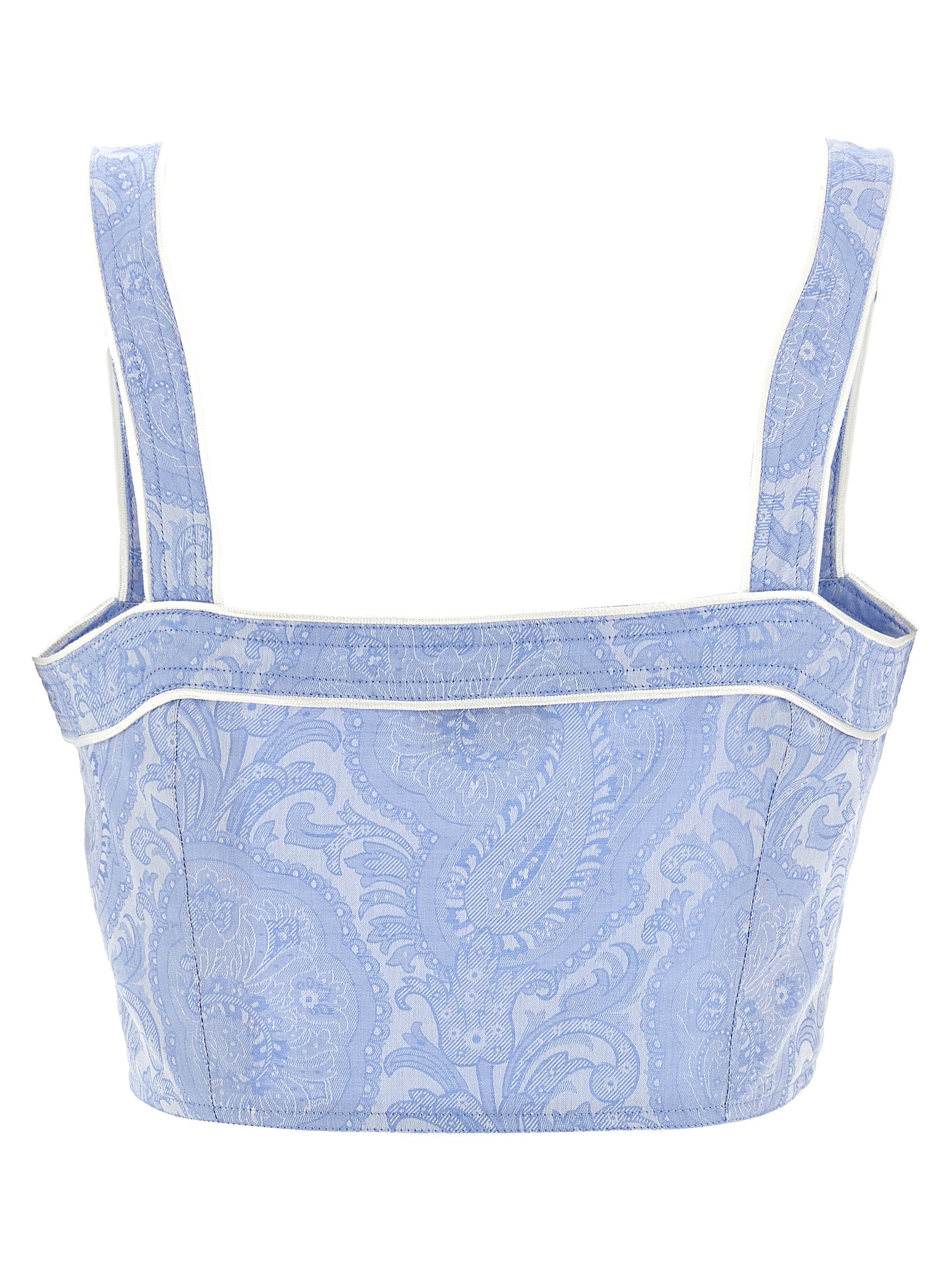 Top Paisley Light Blue Cotton Tops