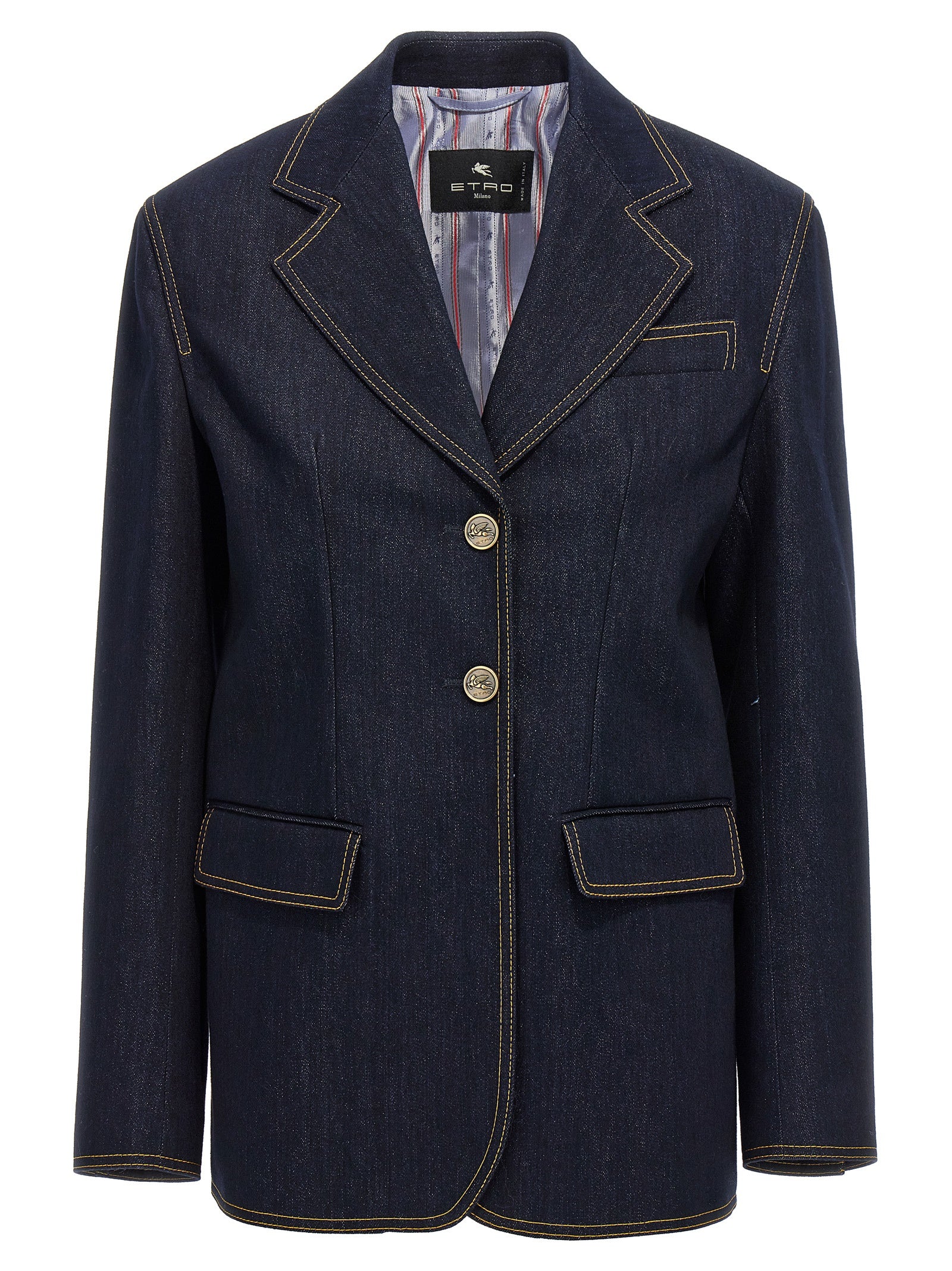 Single-breasted denim blazer Blue Blazer, Suits