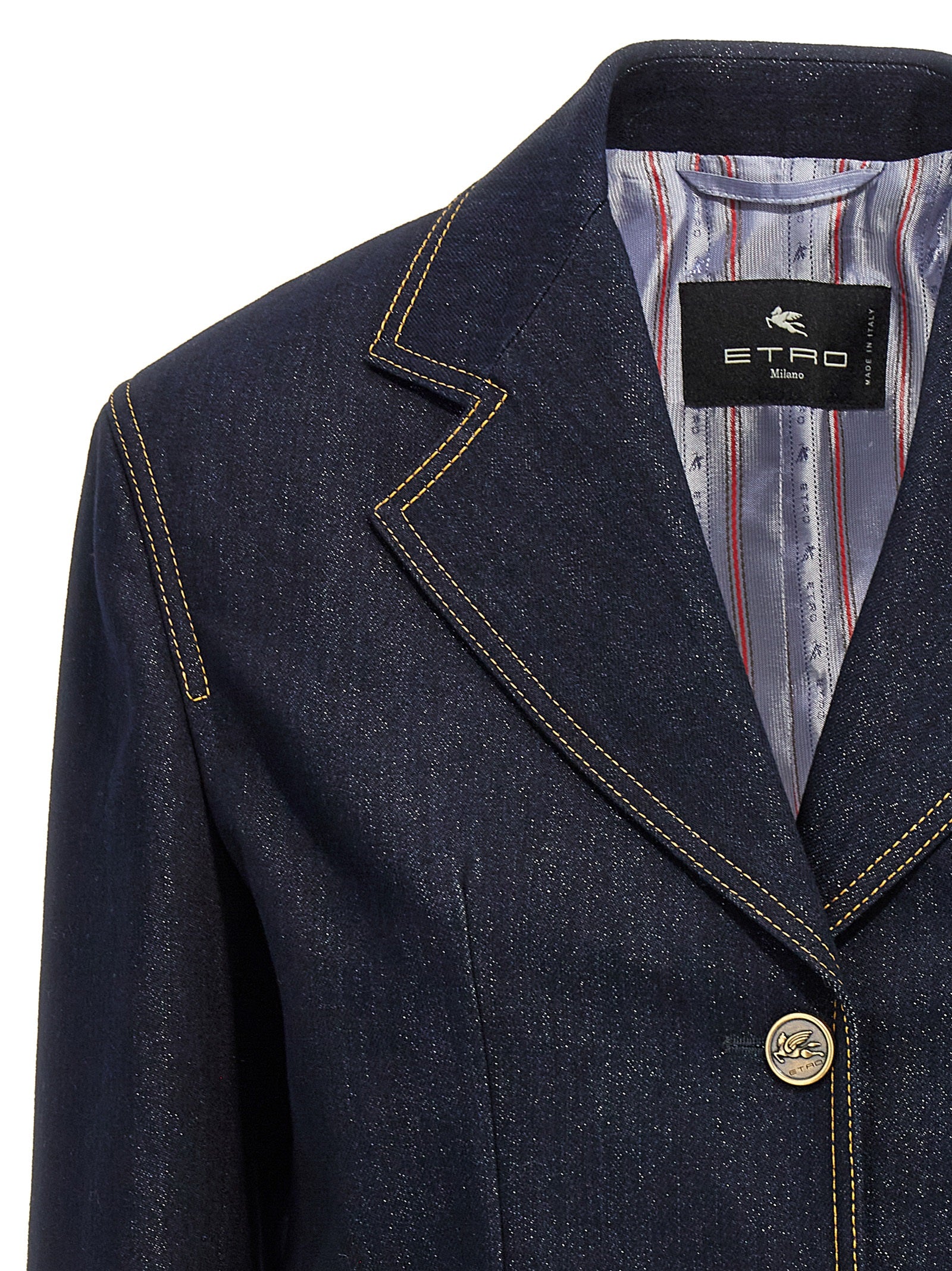 Single-breasted denim blazer Blue Blazer, Suits