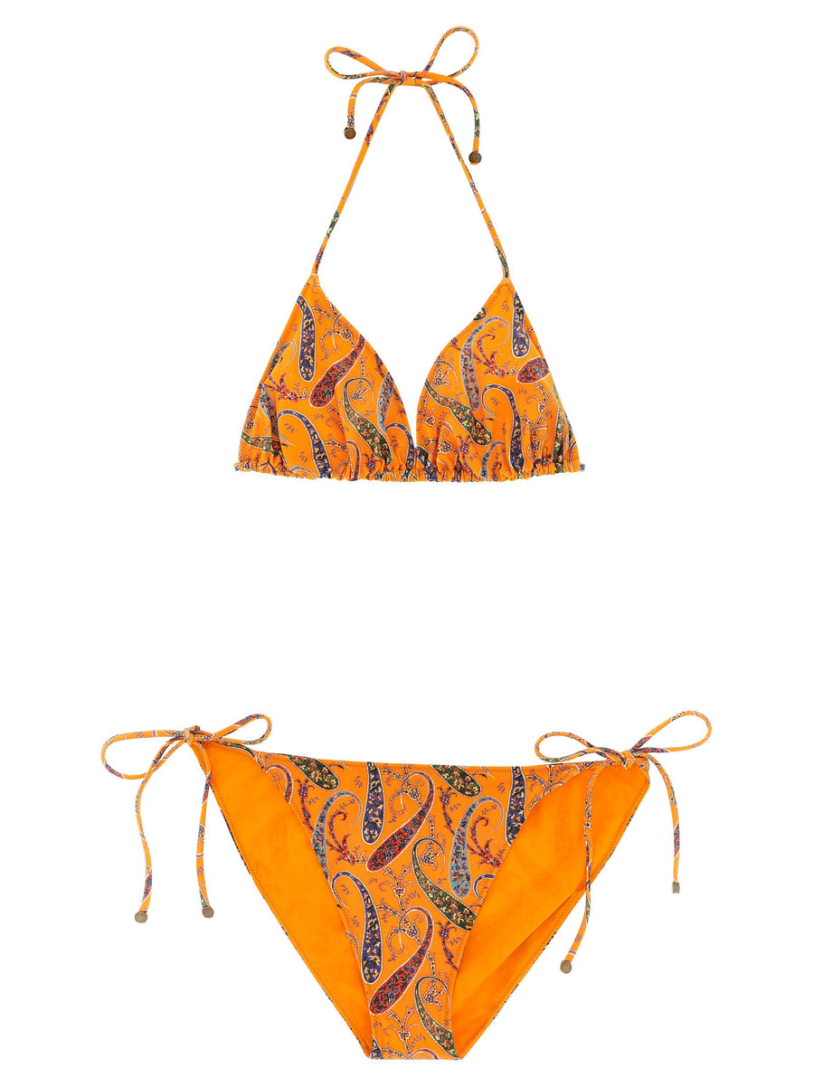 Etro Floral Paisley Print Bikini — Orange