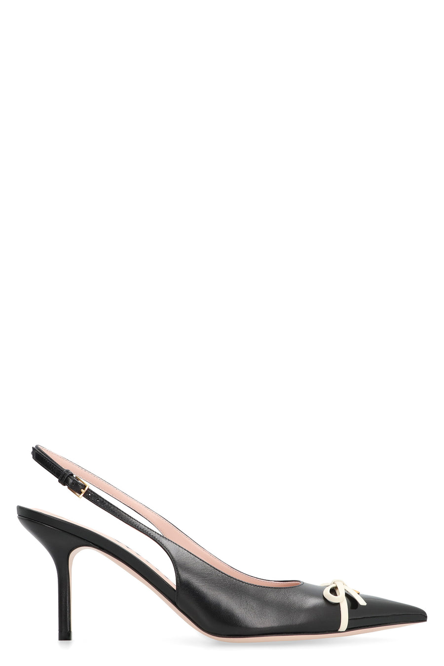 Leather Slingback Pumps Black/ivory Calf