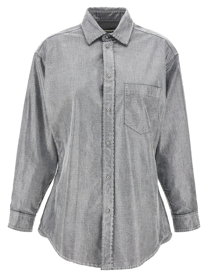 Anne shirt Silver Cotton Shirt, Blouse