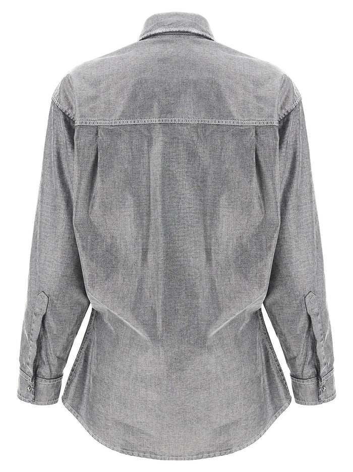 Anne shirt Silver Cotton Shirt, Blouse