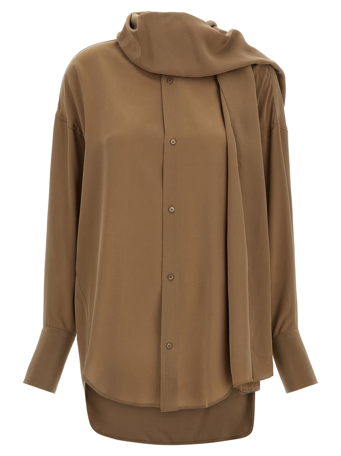 Georgia shirt Brown Silk Shirt, Blouse