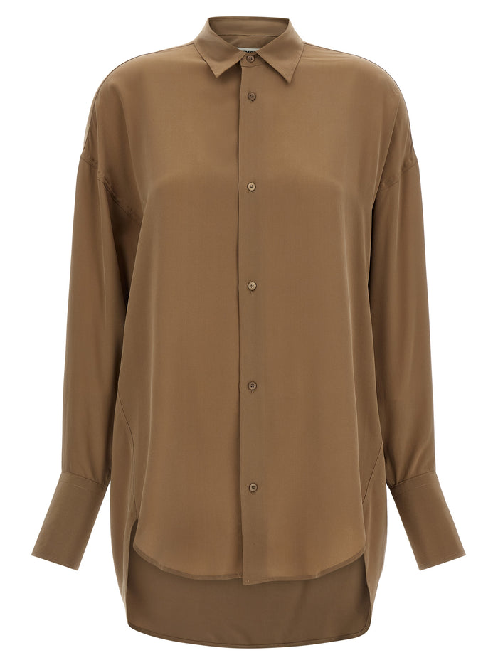 Georgia shirt Brown Silk Shirt, Blouse
