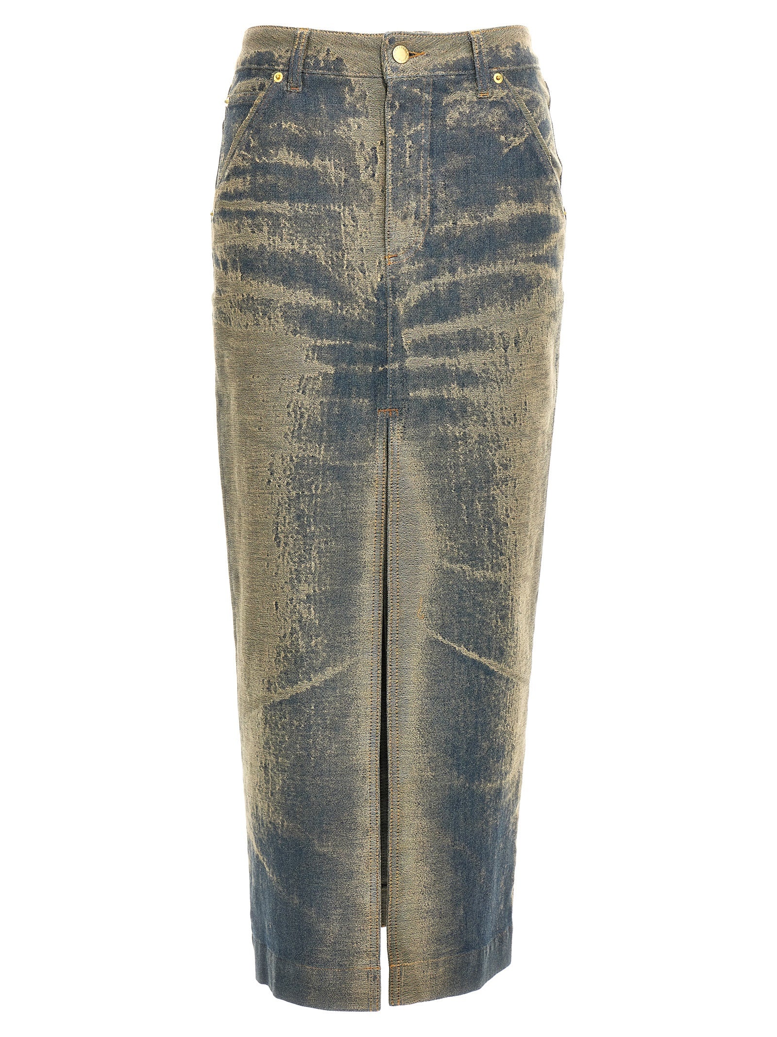 Erika skirt Blue Cotton Polyester Elastane