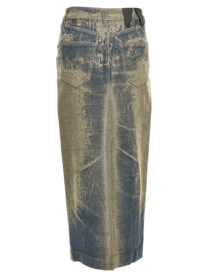 Erika skirt Blue Cotton Polyester Elastane