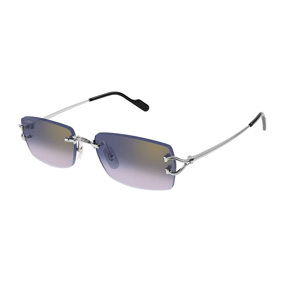 Cartier CT0550S Décor C Classique 003 Silver Blue Argento Meatal Occhiali Da Sole