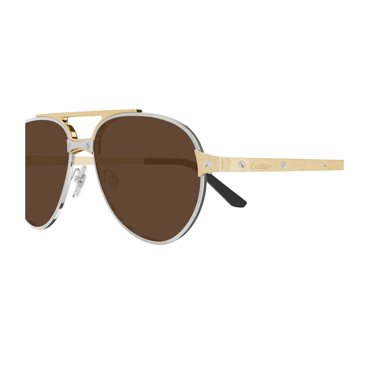 CT0476S Santos de Cartier 008 Silver Gold Brown Oro Metal Occhiali Da Vista