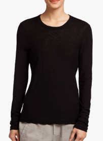T-Shirt Manches Longues Col Rond Noir Black T-shirts And Polos