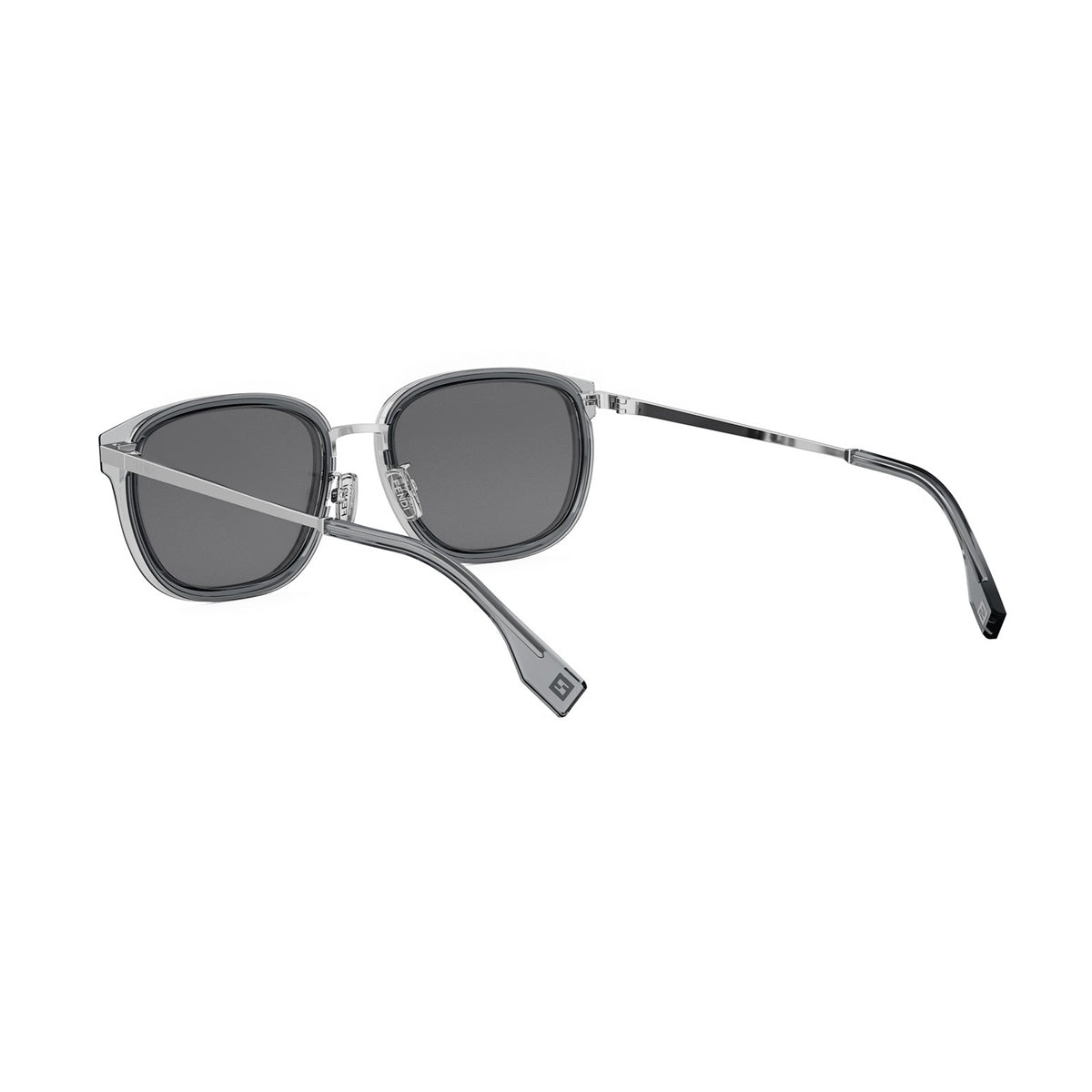 FE40155U Fendi Travel 20A Grigio Lucido Argento Acetate/ Metal Occhiali Da Sole
