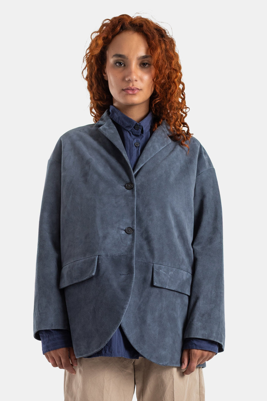 Leather Bella Jacket Blue
