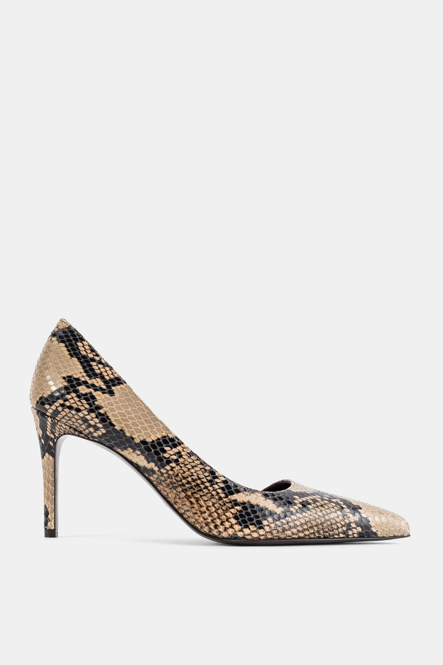 Khaite Python-print leather pump in beige