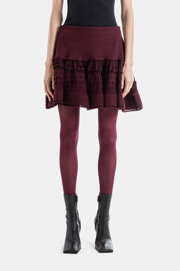 Maison AlaïA Virgin Wool skirt in red