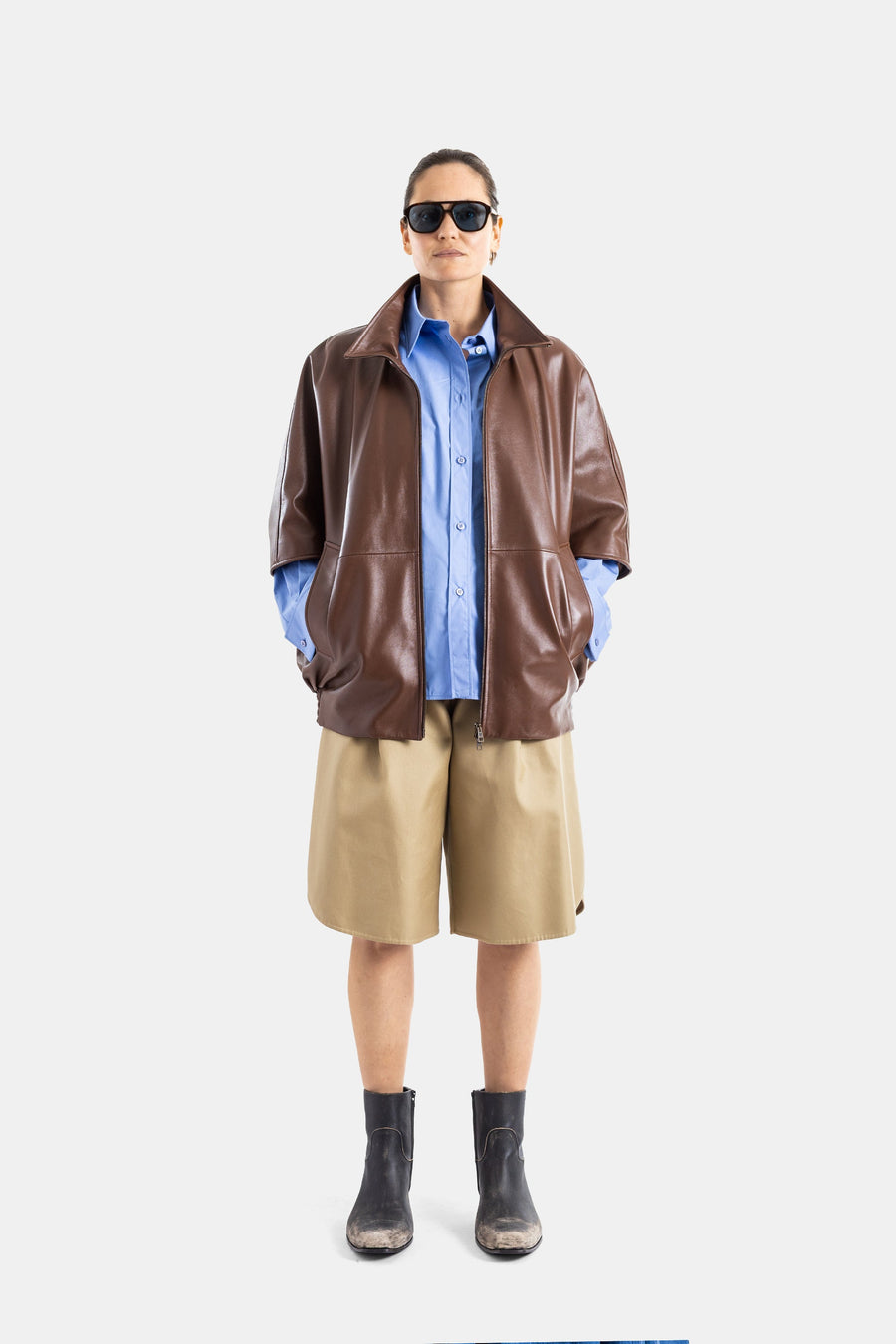 Balenciaga Leather jacket in brown